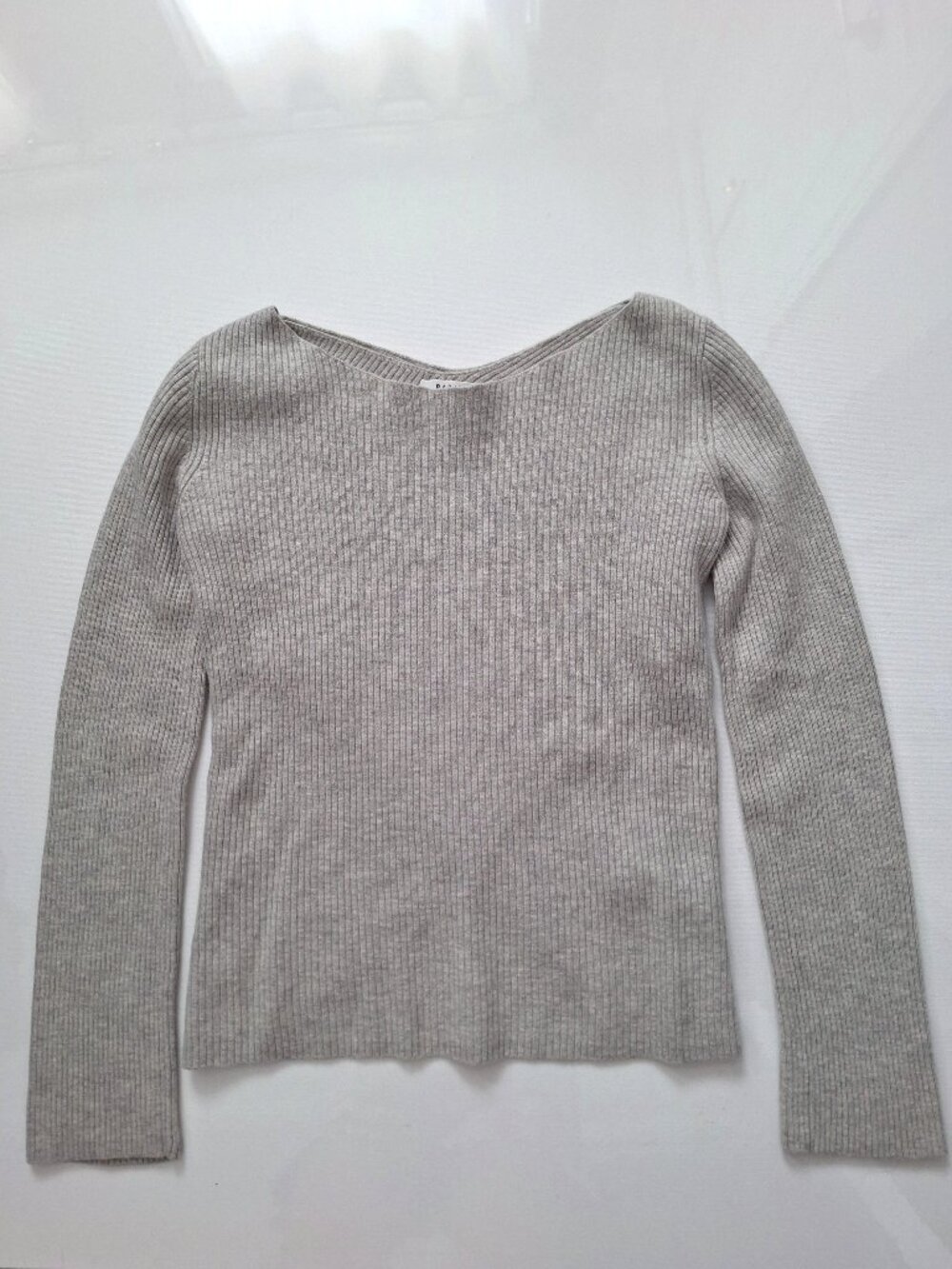 Babaton Wool Blend Grey Kitano Ribbed Sweater